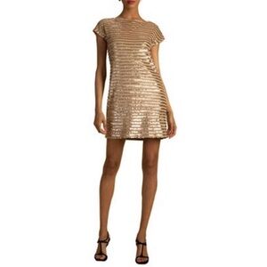 Trina Turk Ronson Sequin Stripe Cap Sleeve Mini Dress